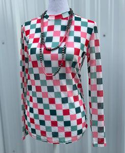 Holiday Checkered Mesh