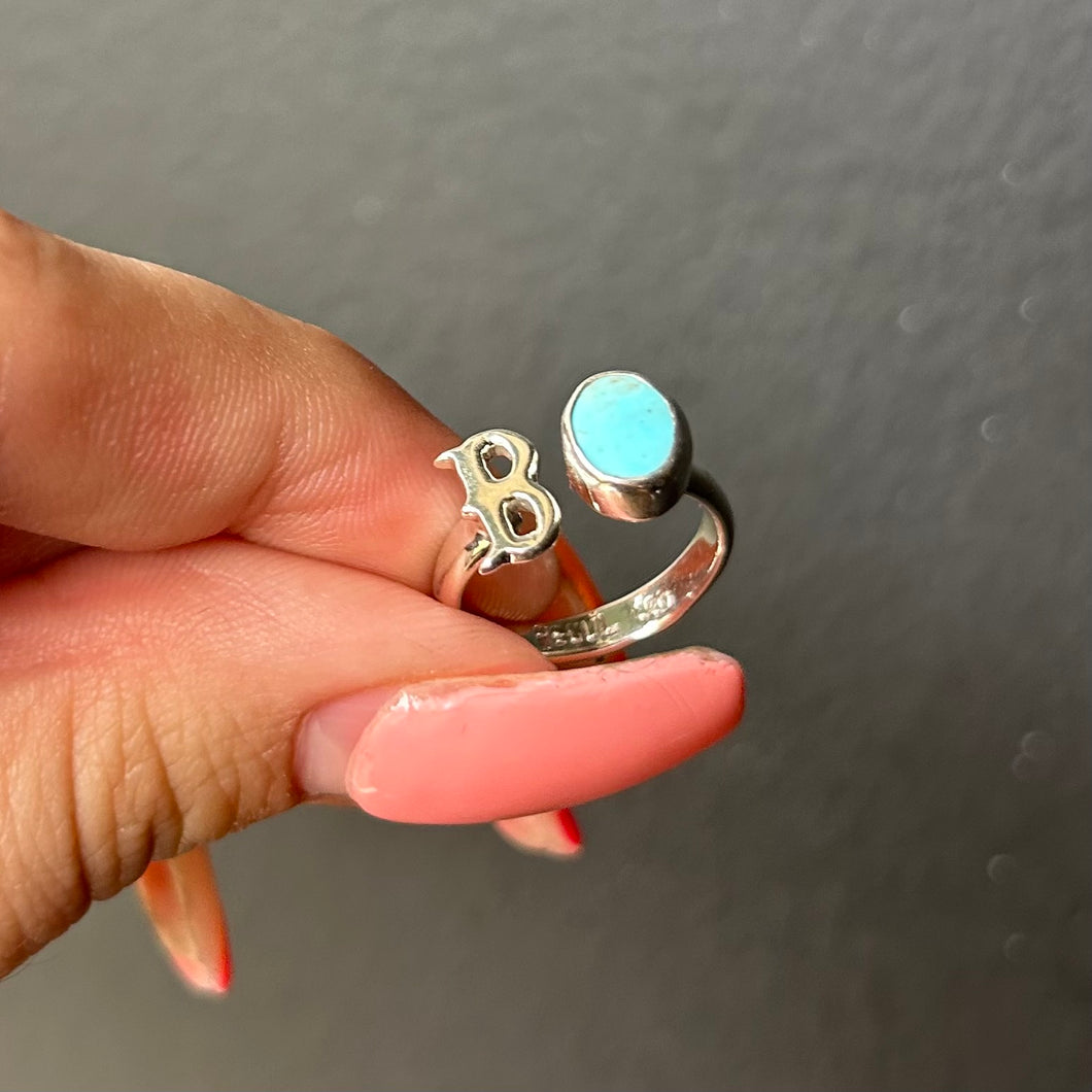 Turquoise Initial Rings