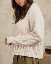Load image into Gallery viewer, Cream Fringe Sweater
