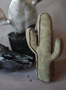 Corduroy Saguaro Cactus Shaped Pillow