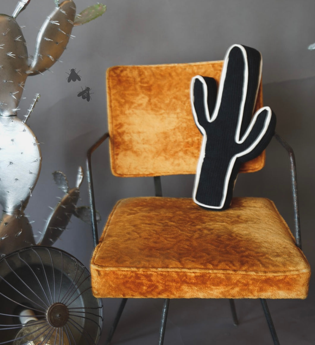 Corduroy Saguaro Cactus Shaped Pillow