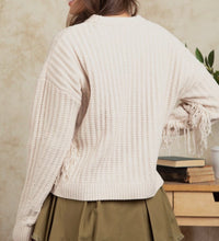 Load image into Gallery viewer, Cream Fringe Sweater
