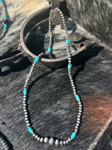 Turquoise and Pearl Necklace