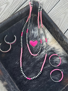 2 Strand Pink Pearl Necklace