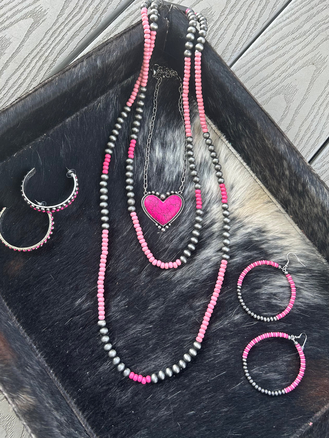 2 Strand Pink Pearl Necklace
