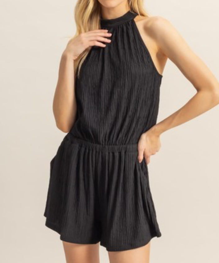 Black Halter Neck Romper
