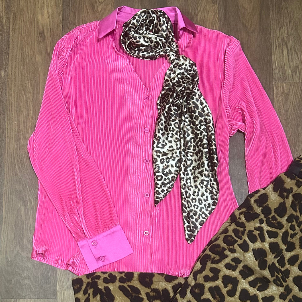 Ribbed Barbie Button Down