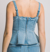 Load image into Gallery viewer, Light Denim Flare Top

