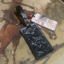 Load image into Gallery viewer, Black Leather Luggage Tag
