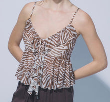 Load image into Gallery viewer, Zebra Ruffle Blouse

