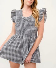 Load image into Gallery viewer, Gingham Ruffle Romper
