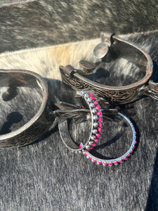 Pink Half Hoops