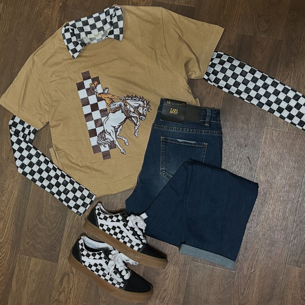 Checkered Bronc Rider