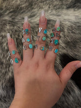 Load image into Gallery viewer, Turquoise Initial Rings
