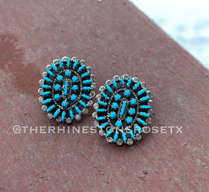 Genuine Turquoise Cluster Studs