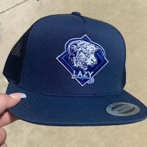 NAVY DIAMOND LAZY J CAP