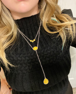 Yellow Lariat Necklace