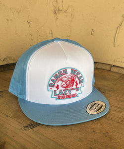 Baby Blue Lazy J Arrowhead Cap