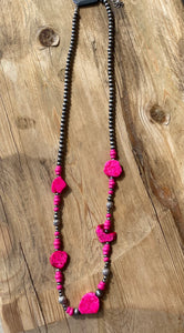 Pink Stone/ Nav Layering Necklace