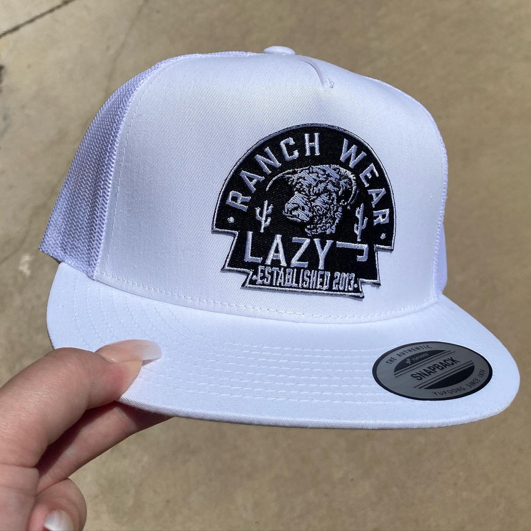 WHITE LAZY J ARROWHEAD CAP