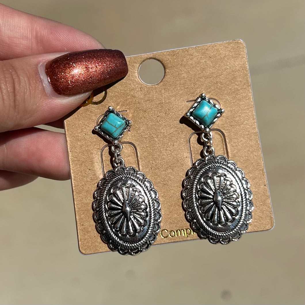 Diamond Concho Earrings